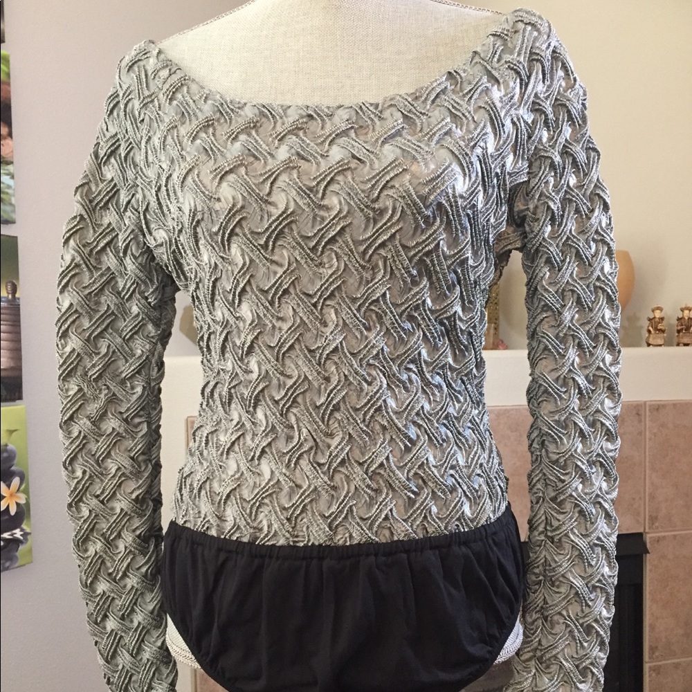 Vintage Jeanne Marc silvery metallic bodysuit